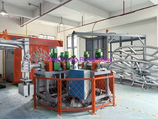 kaufen Karussellrotationsformmaschine mit vollautomatischem PLC-Steuerungssystem, mehreren Konfigurationen und hocheffizienter thermisch isolierter Heizkammer Online-Herstellung