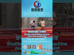 Shuttle-Rotomolding-Maschine Tür Sprühmalerei Maschine Produktionsvideo
