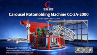 CC-3A-2000 Karussell-Rotationsformmaschine | Dreiarm-Rotation mit zwei geraden Armen und mehreren L-Armen